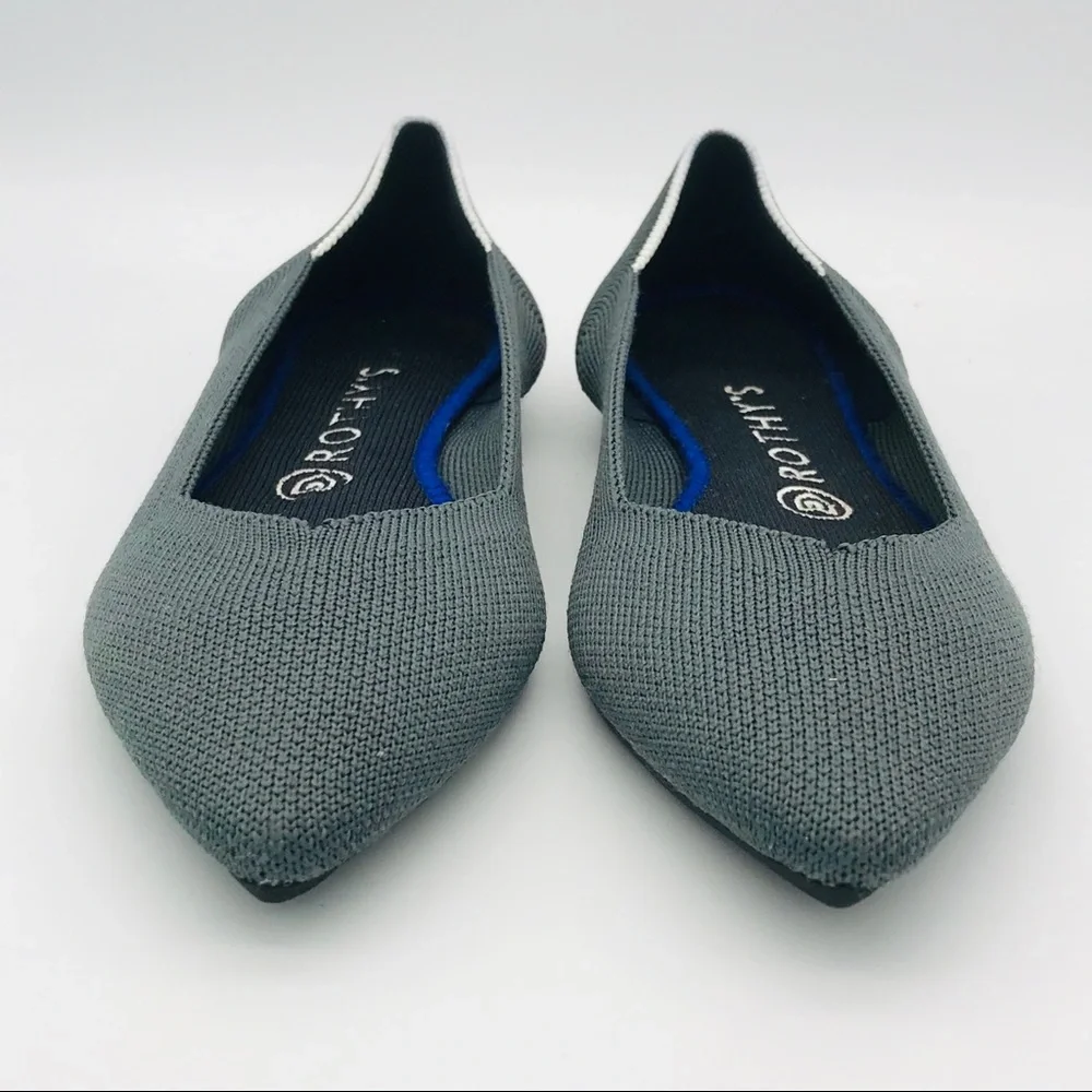 ROTHY’S The Point Pointed Flats EUC - Solid Gray W7.5 - Picture 7 of 9
